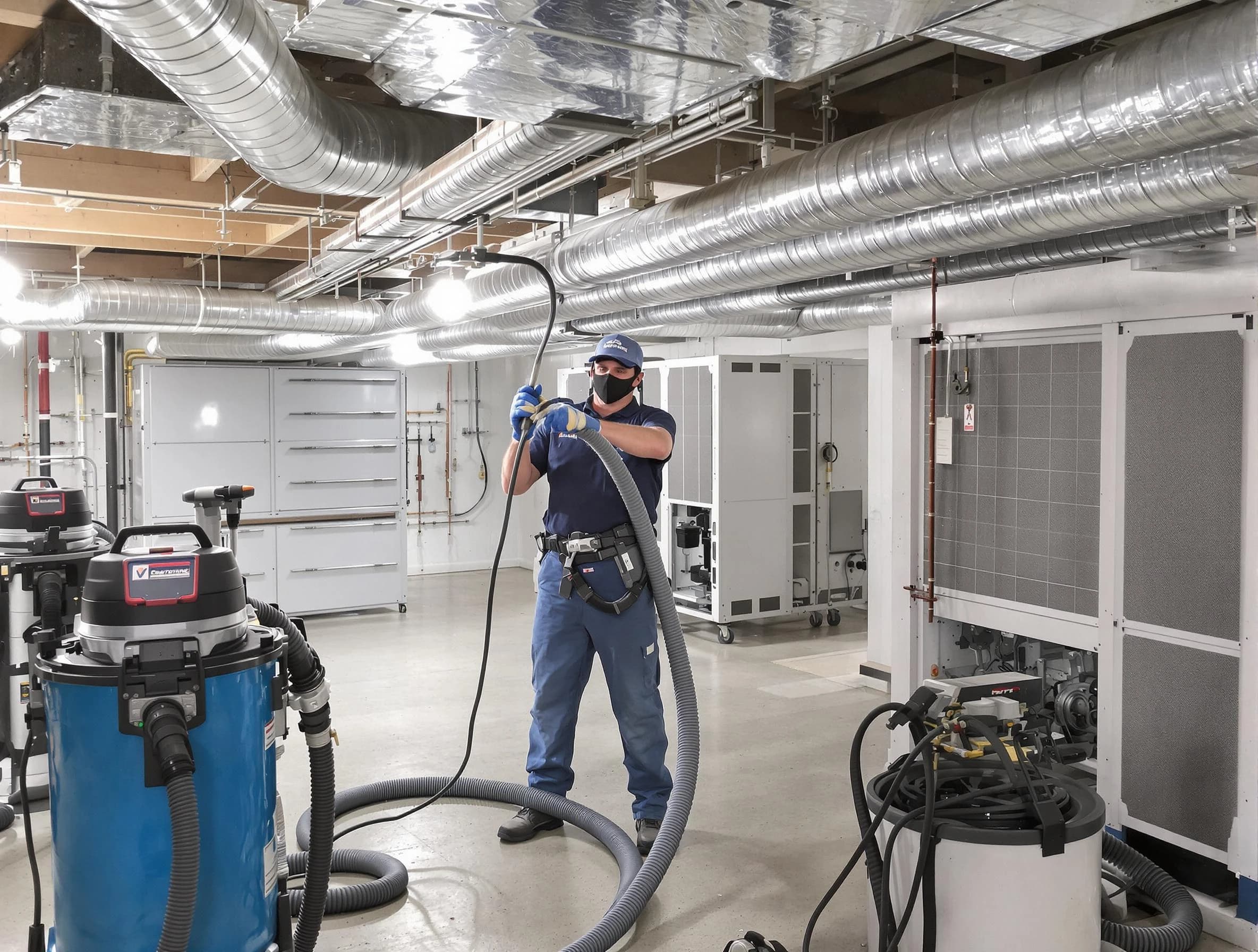 Orem Air Duct Cleaning specialist performing thorough central air duct cleaning for improved system efficiency in Orem