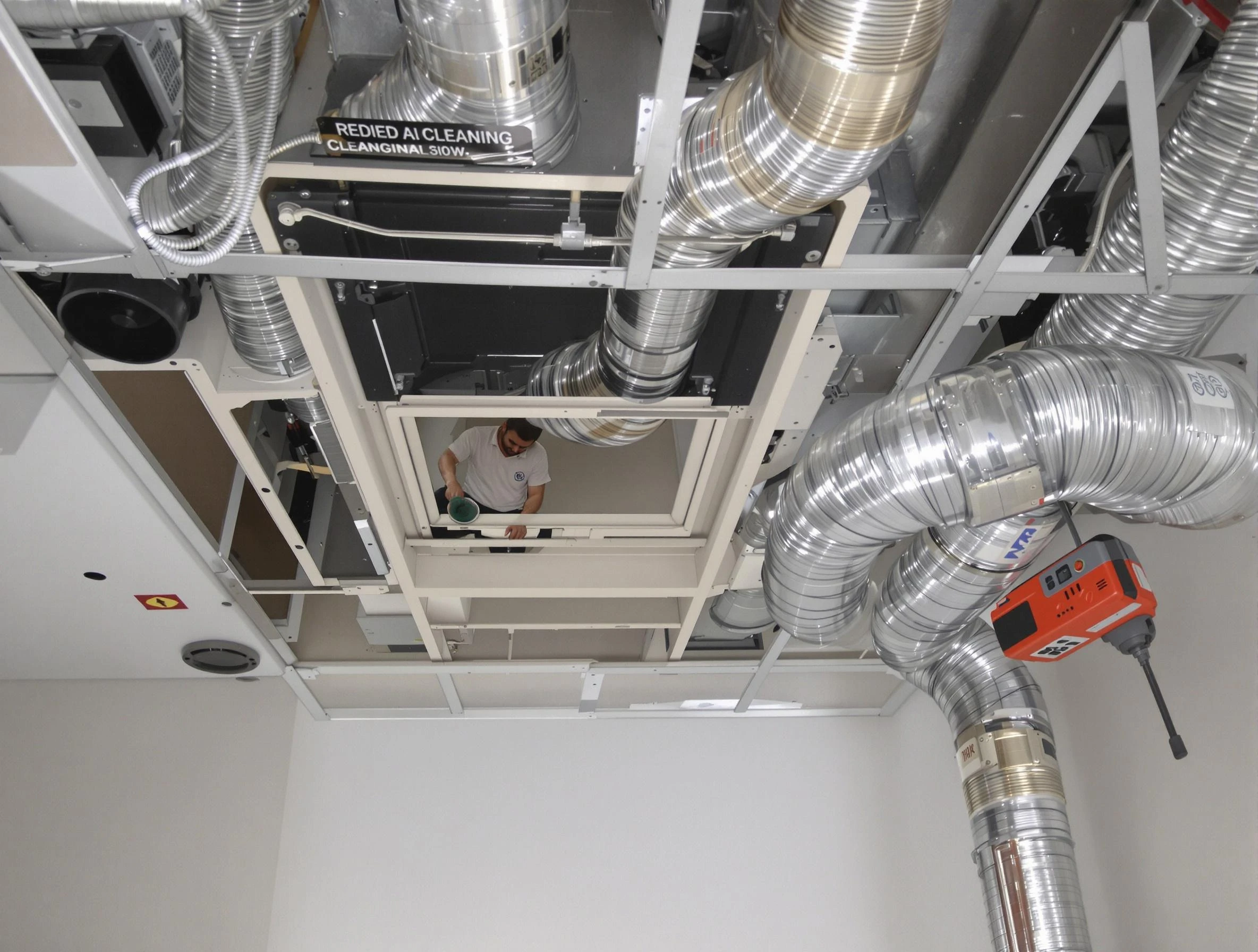 Orem Air Duct Cleaning technician performing detailed central duct system cleaning in Orem